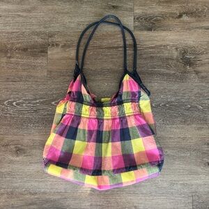 Colorful Plaid shoulder bag